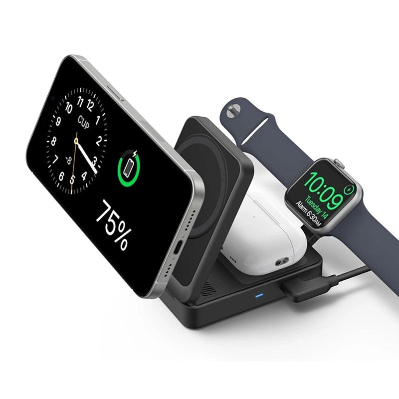 انكر شاحن لاسلكي ماج جو (15 واط، قابل للطي 3 في 1) - أسود انكر شاحن لاسلكي ماج جو (15 واط، قابل للطي 3 في 1) - أسود